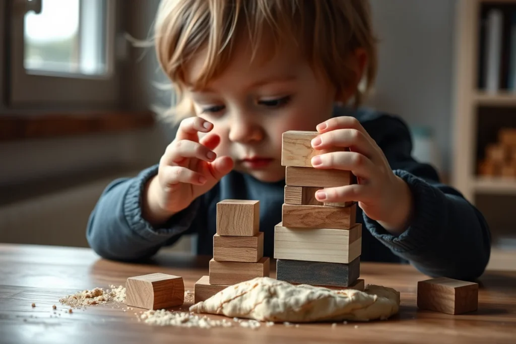 Child Playing With Playdough