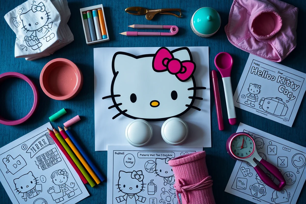 hello kitty coloring sheets — Hello Kitty Coloring Sheets (the finished result)
